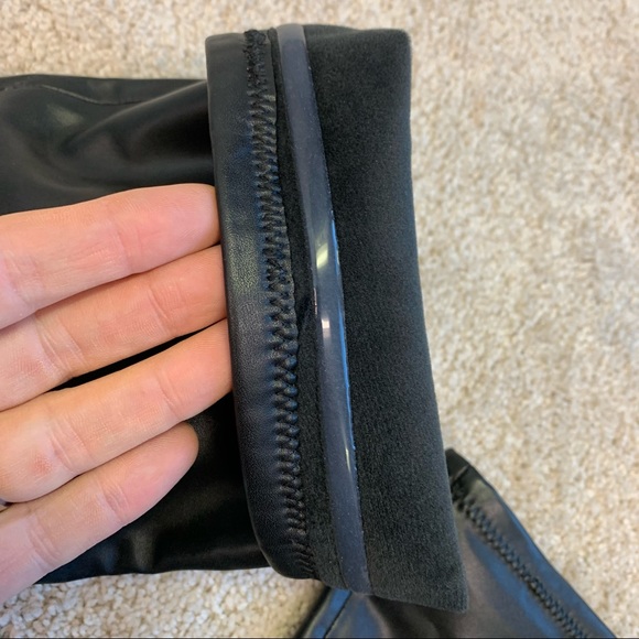 ALDO black faux leather stretchy over the knee high heel boots size 7.5 - Picture 9 of 15